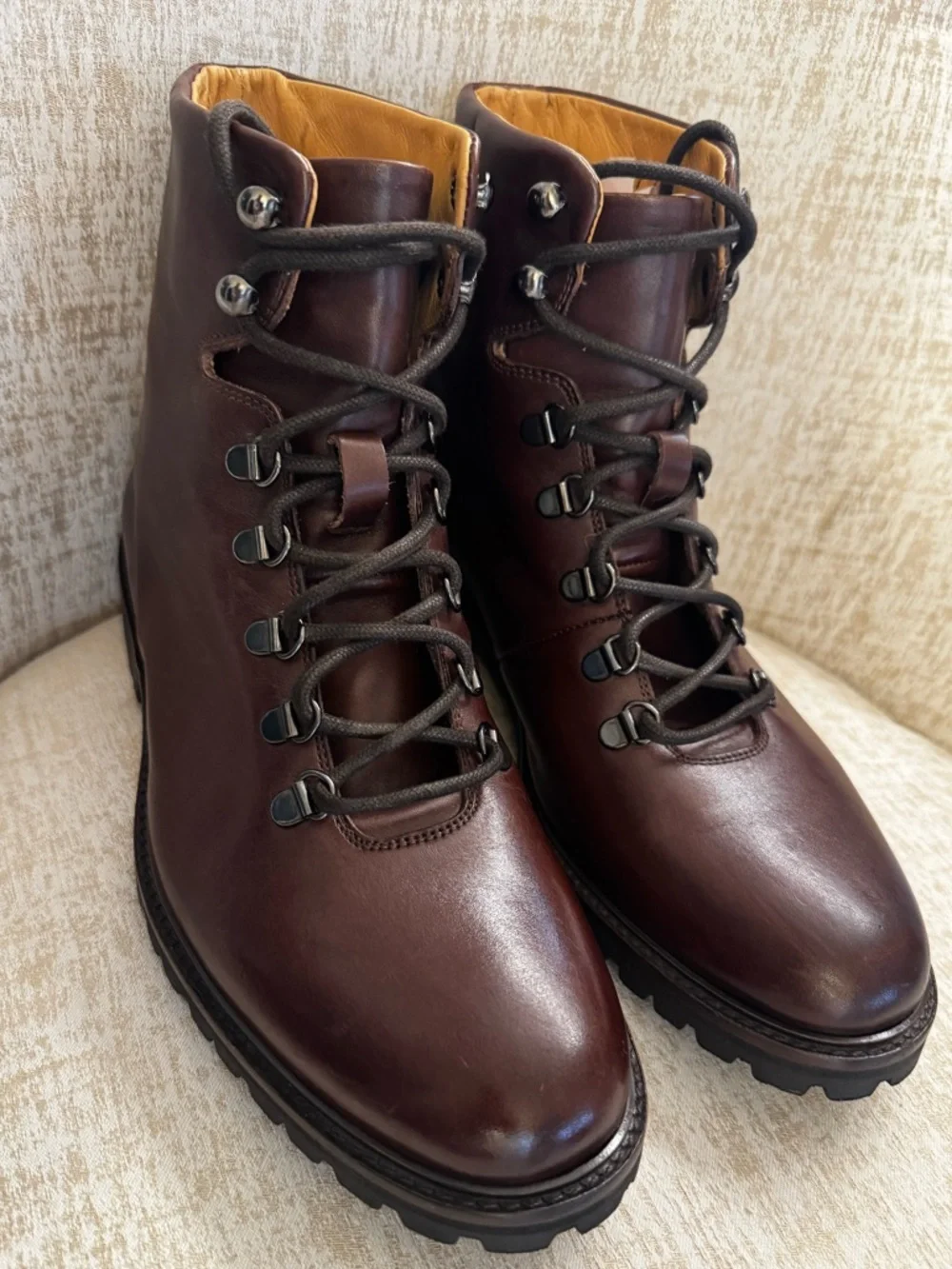 J. Peterman Italian Leather Hiker Boots Brown EU 41 W10 M8